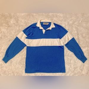 Vintage Britches Royal Blue Long Sleeve 100% Cotton Rugby Shirt